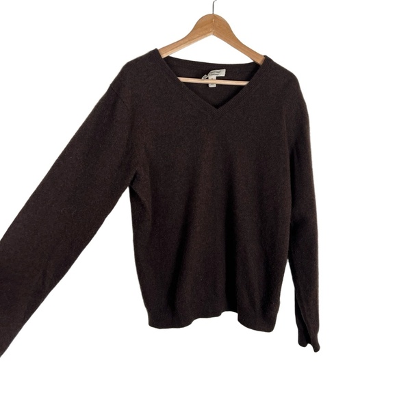 Pronto Uomo Cashmere V-Neck Sweater Medium Brown Old Money Classic Quiet Luxury - Picture 1 of 6